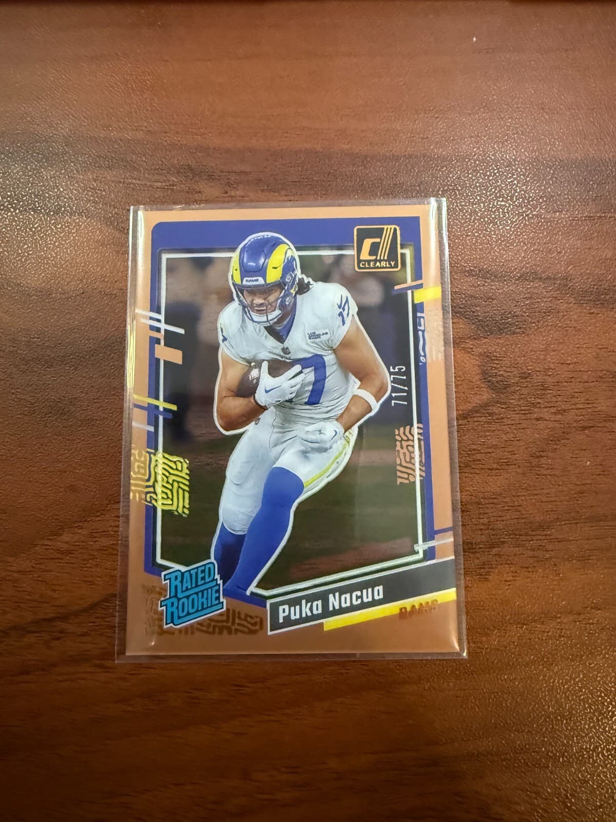 Puka Nacua Rated Rookie Bronze 27/75 2023 Clearly Donruss Football #96