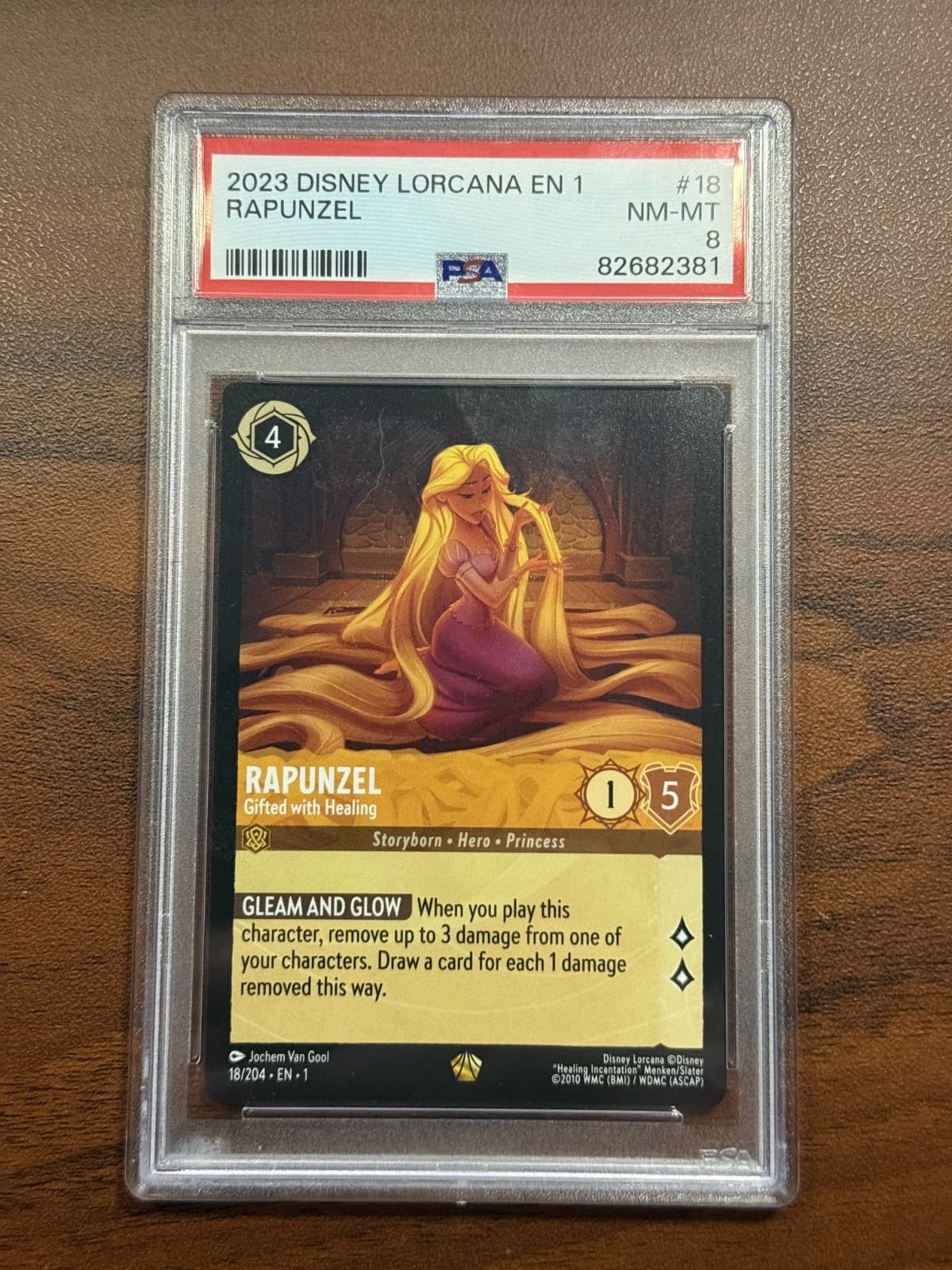 2023 Disney Lorcana EN 1 Rapunzel Gifted with Healing #18 PSA 8