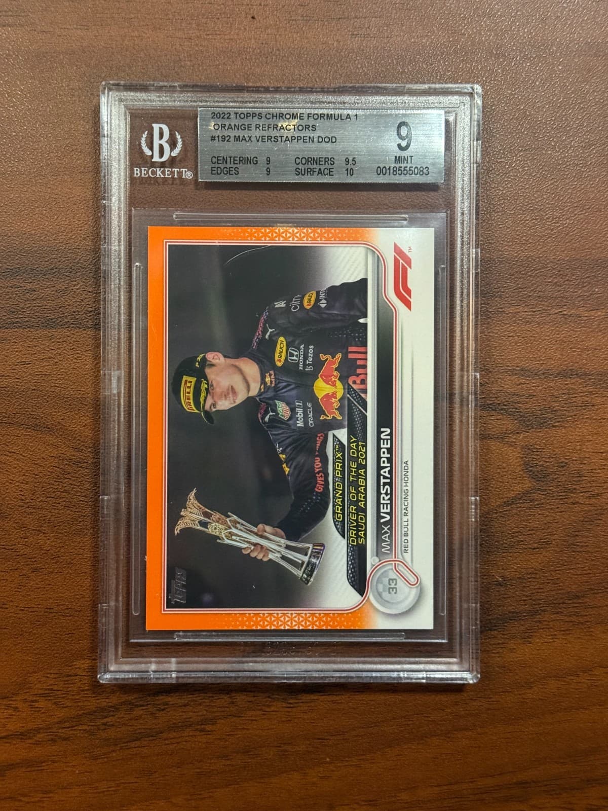 2022 Topps F1 MAX VERSTAPPEN /25 #192 BGS 9