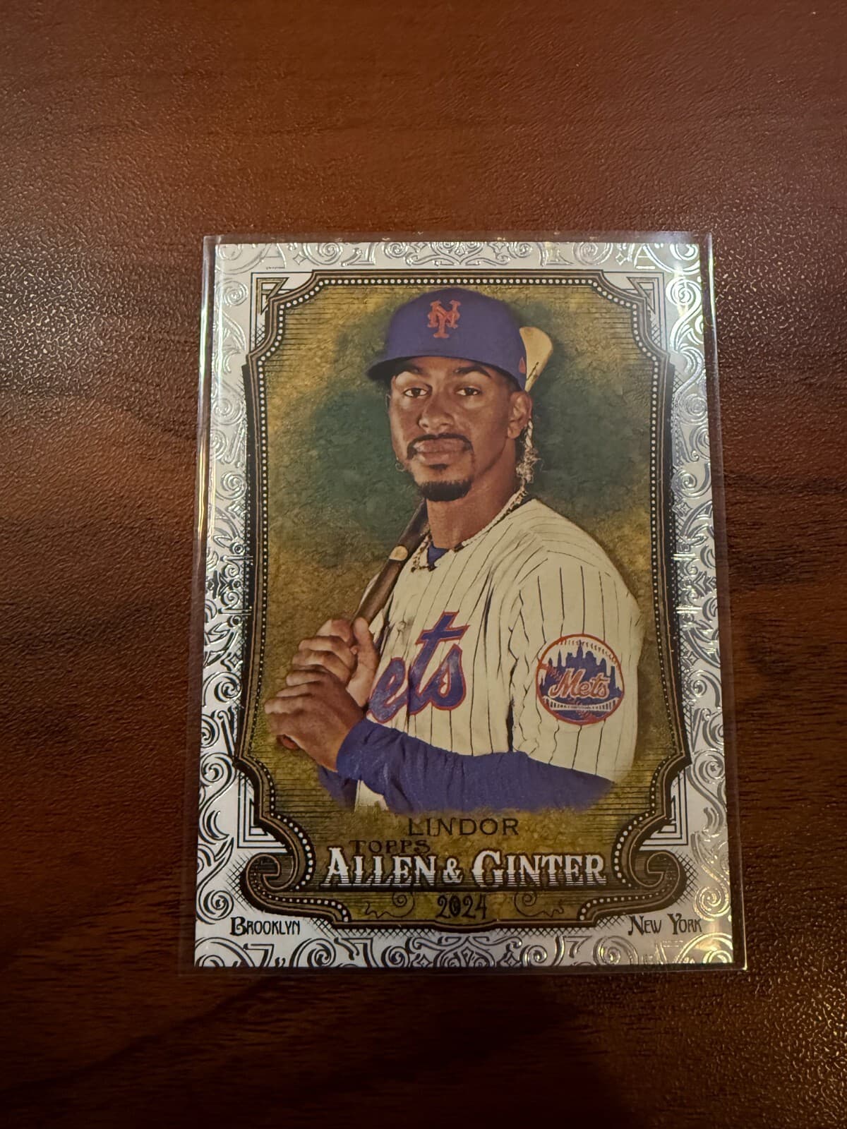 2024 Topps Allen & Ginter #73 Francisco Lindor Foil Filagree Mets SP