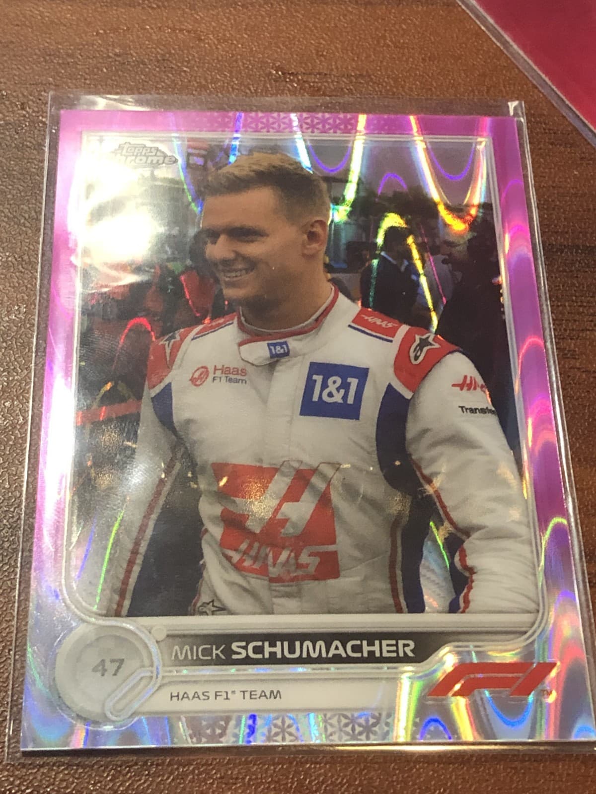 2022 Topps Chrome F1 Mick Schumacher #70 Pink Raywave /75