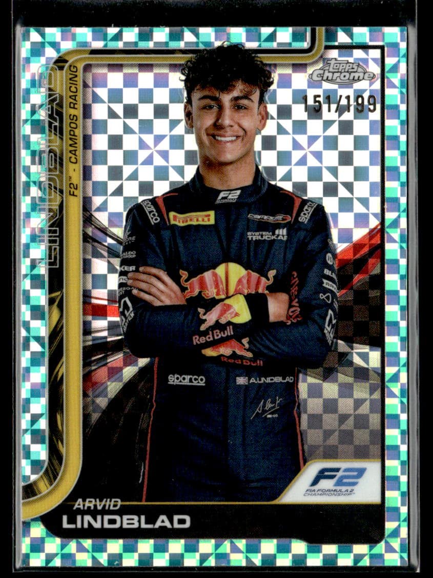2025 Topps Chrome F1 Arvid Lindblad Refractor RC #23 /199