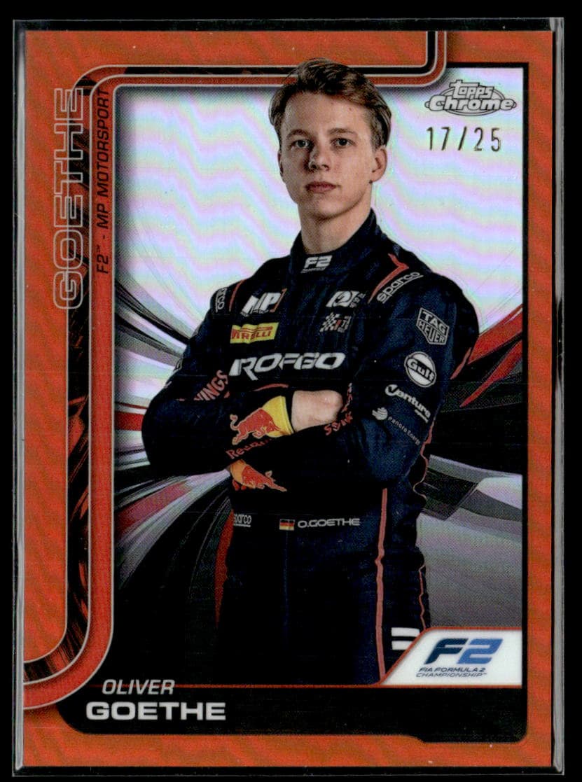 2025 Topps Chrome F1 Oliver Goethe Orange Refractor #26 /25