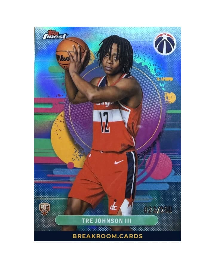 2025 Topps Finest Basketball Tre Johnson III RC #105 /250