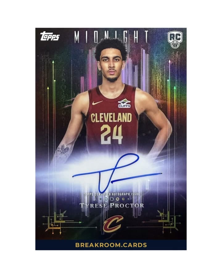 2025 Topps Midnight Basketball Tyrese Proctor Dark Marks Auto RC #DMR-TP